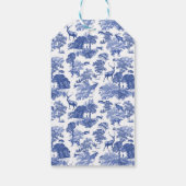 Modern Elegant Classy Blue Deer Toile Woodland Cadeaulabel (Achterkant)