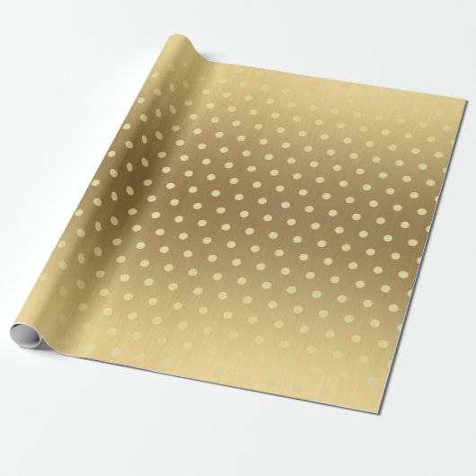Modern Elegant Classy Polka Dots on Gold Cadeaupapier (Uitgerold)