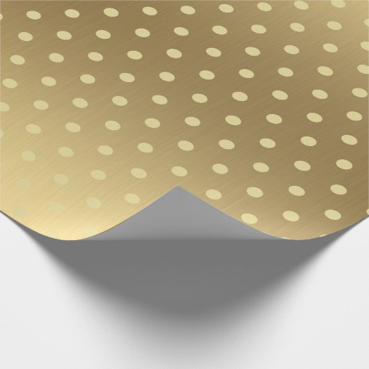 Modern Elegant Classy Polka Dots on Gold Cadeaupapier (Hoek)
