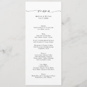 Modern Elegant Classy Script Bruiloft Menu (Voorkant)