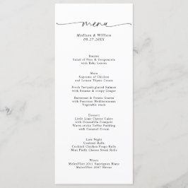 Modern Elegant Classy Script Bruiloft Menu