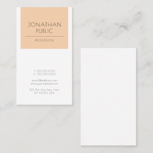 Modern Elegant Clean Plain Trendy Abriot Luxury Visitekaartje (Voorkant / Achterkant)