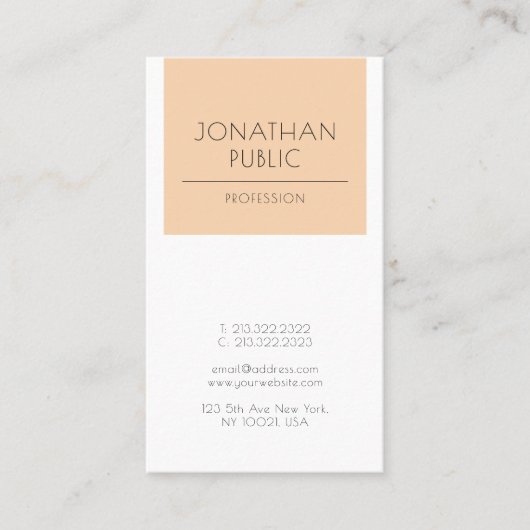 Modern Elegant Clean Plain Trendy Abriot Luxury Visitekaartje (Voorkant)