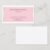 Modern Elegant Clean Plain Trendy Roze Goud Design Visitekaartje (Voorkant / Achterkant)