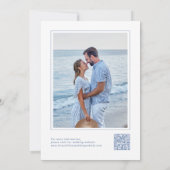 Modern Elegant Coastal Chic Blue Wedding Photo Save The Date (Achterkant)