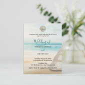 Modern Elegant Coastal Wedding Invitation Briefkaart (Staand voorkant)