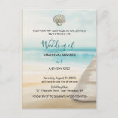 Modern Elegant Coastal Wedding Invitation Briefkaart (Voorkant)