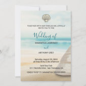 Modern Elegant Coastal Wedding Invitation Kaart (Voorkant)