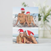 Modern Elegant Collage 2 Photos Couple Christmas (Staand voorkant)