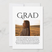 Modern Elegant College of High School Afstuderen Aankondiging (Achterkant)