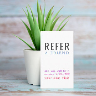 Modern Elegant Colorful Bold Beauty Salon Aanbevelingskaartje