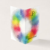 Modern Elegant Colorful Monogram Sjabloon Visitekaartje (Buitenkant)