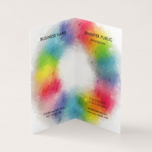 Modern Elegant Colorful Monogram Sjabloon Visitekaartje (Binnen)