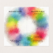 Modern Elegant Colorful Monogram Sjabloon Visitekaartje (Binnenkant ongevouwen)