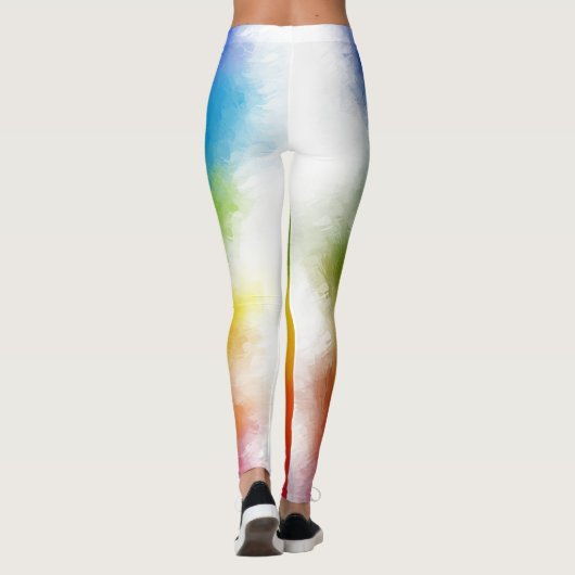 Modern Elegant Colorful Red Blue Yellow Green Leggings (Achterkant)