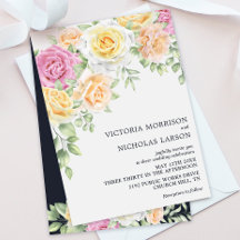 Modern Elegant Colorful Rozen Wedding Invitation