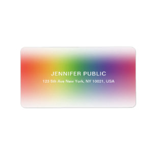Modern Elegant Colors Sjabloon Colorful Address Etiket