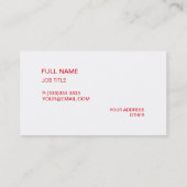 Modern Elegant Company Red Visitekaartje (Achterkant)