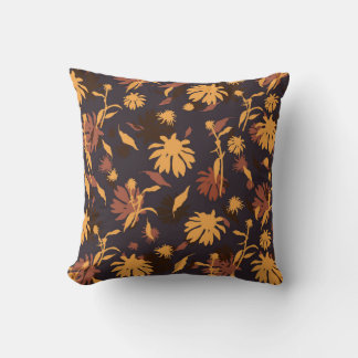 Modern Elegant Coneflowers Geel Sinaasappel op Bla Kussen