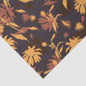 Modern Elegant Coneflowers Yellow Oranje Dark Grey Tissuepapier (Detail)