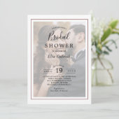 Modern Elegant Copper Roos Photo Vrijgezellenfeest Kaart (Staand voorkant)