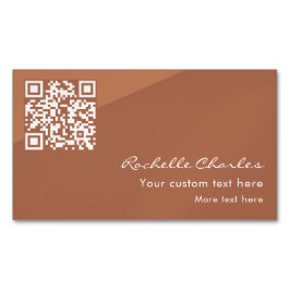 Modern Elegant Copper Tan QR Code  Magnetisch Visitekaartje