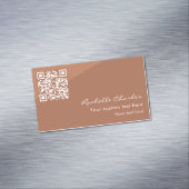 Modern Elegant Copper Tan QR Code  Magnetisch Visitekaartje (Voorbeeld)