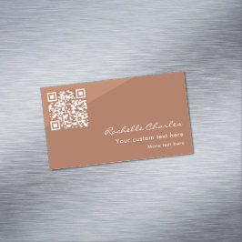 Modern Elegant Copper Tan QR Code  Magnetisch Visitekaartje