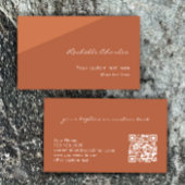 Modern Elegant Copper Tan QR Code  Visitekaartje