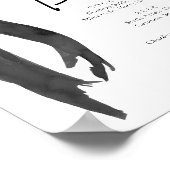 Modern Elegant Coquette Zwart Bow Het Bar Sign Poster (Hoek)