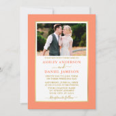 Modern Elegant Coral Gold Wedding Kaart (Voorkant)