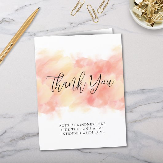 Modern Elegant Coral Peach Gevouwen Dank u Kaarten