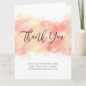 Modern Elegant Coral Peach Gevouwen Dank u Kaarten (Voorkant)