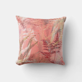 Modern Elegant Coral Pink Frond Kussen