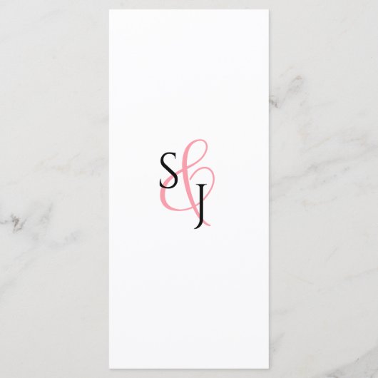 Modern Elegant Coral Pink Wedding Menu (Achterkant)