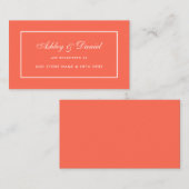 Modern Elegant Coral Wedding Registry Invoegen Kaa Informatiekaartje (Voorkant / Achterkant)