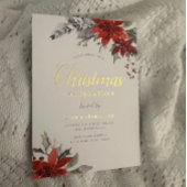 Modern Elegant Corporate Christmas Party Gold Folie Uitnodiging