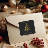 Modern Elegant Corporate Gold Christmas Holiday Vierkante Sticker