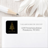 Modern Elegant Corporate Gold-kerstfeestdag Etiket (Insitu)