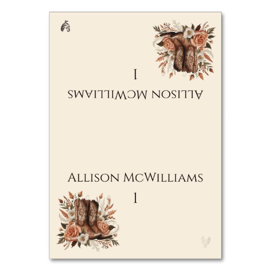 Modern Elegant Country Western- Bloemen-Pluimvee Kaart (Voorkant)