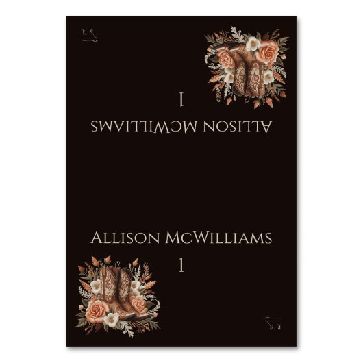 Modern Elegant Country Western- Bloemen-Vlees icoo Kaart (Voorkant)