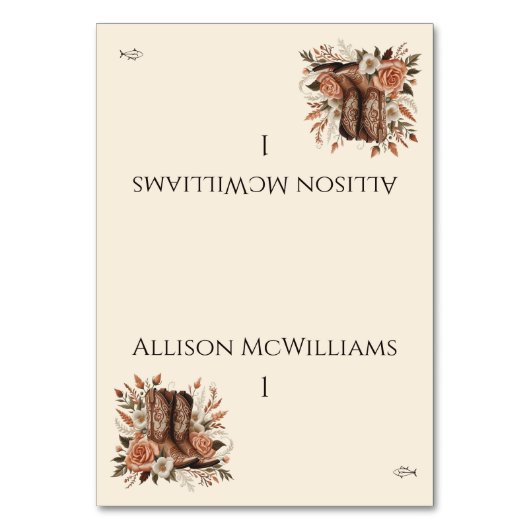 Modern Elegant Country Western- Flowers-Fish Kaart (Voorkant)