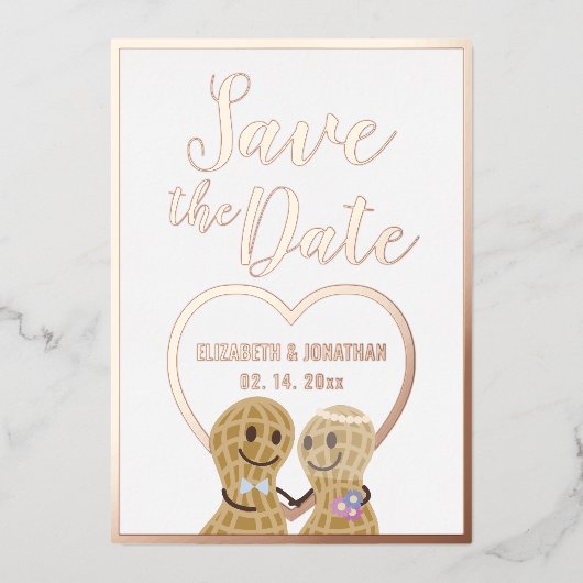 Modern Elegant Couple Photo Wedding Save the Date Folie Uitnodiging (Voorkant)