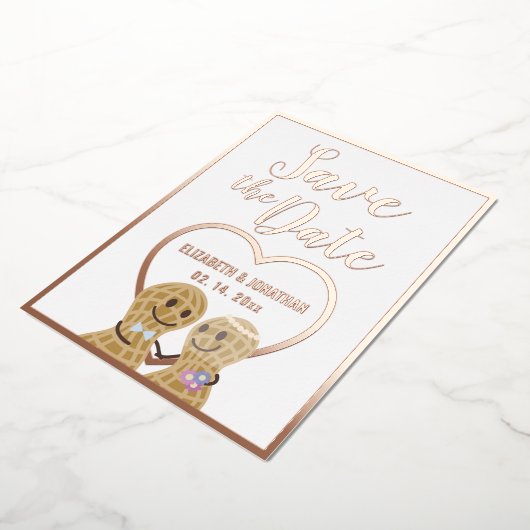 Modern Elegant Couple Photo Wedding Save the Date Folie Uitnodiging (Gedraaid)