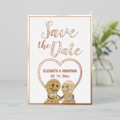Modern Elegant Couple Photo Wedding Save the Date Folie Uitnodiging (Staand Voorkant)