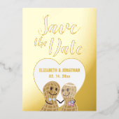 Modern Elegant Couple Photo Wedding Save the Date Folie Uitnodiging (Voorkant)
