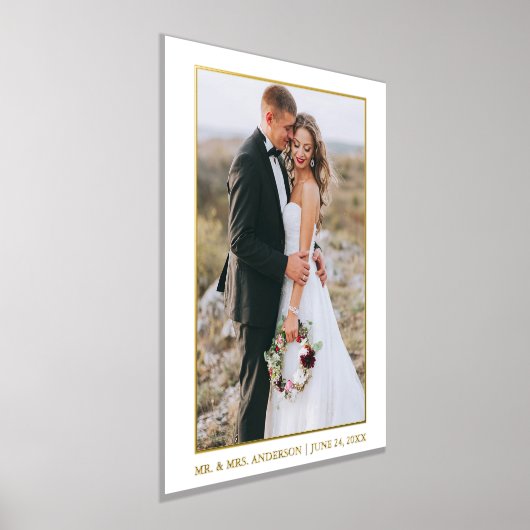 Modern Elegant Couple Wedding Photo Gold Folie Afdrukken (Laagn)