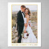 Modern Elegant Couple Wedding Photo Gold Folie Afdrukken (Voorkant)
