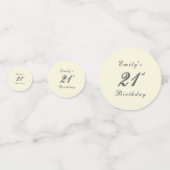 Modern Elegant Cream 21st Birthday Party Confetti (Achterkanten)