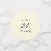 Modern Elegant Cream 21st Birthday Party Confetti (Kleine voorkant)